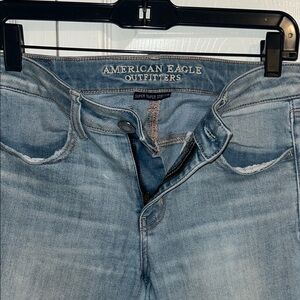 American Eagle Outfitters Blue Jeggings Distressed Denim